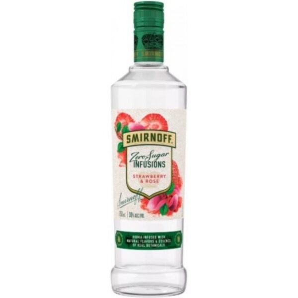 Smirnoff Zero Sugar Infusions Strawberry & Rose Vodka 750ml