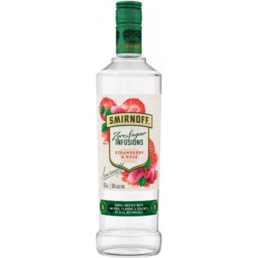 Smirnoff Zero Sugar Infusions Strawberry & Rose Vodka 750ml Elma Wine