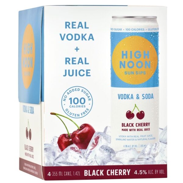 High Noon Black Cherry Vodka & Soda 355ml 4 Pack