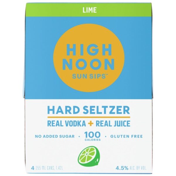 High Noon Lime Vodka & Soda 355ml 4 Pack