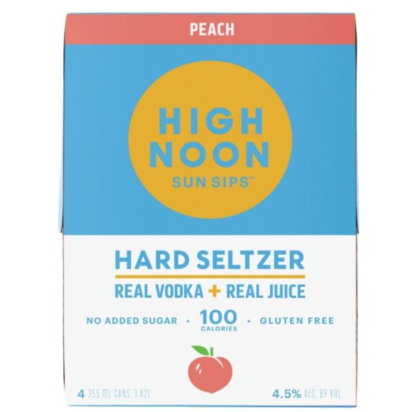 High Noon Peach Vodka & Soda 355ml 4 Pack