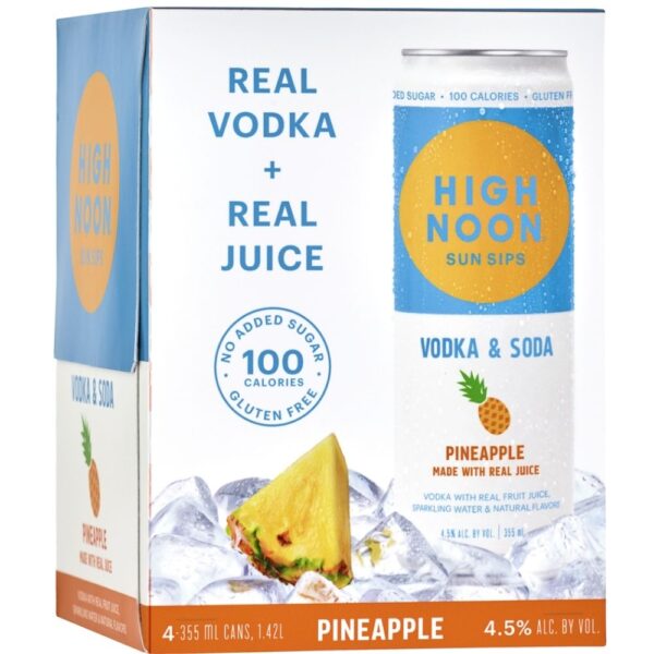 High Noon Pineapple Vodka & Soda 355ml 4 Pack