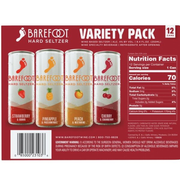 Barefoot Hard Seltzer Variety 12 Pack 250mL - Image 2