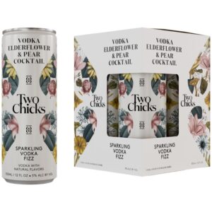 Two Chicks Elderflower & Pear Sparkling Vodka Fizz 4 Pack 355mL