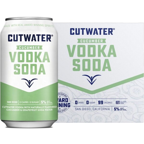 Cutwater Fugu Cucumber Vodka Soda 4 Pack 355mL