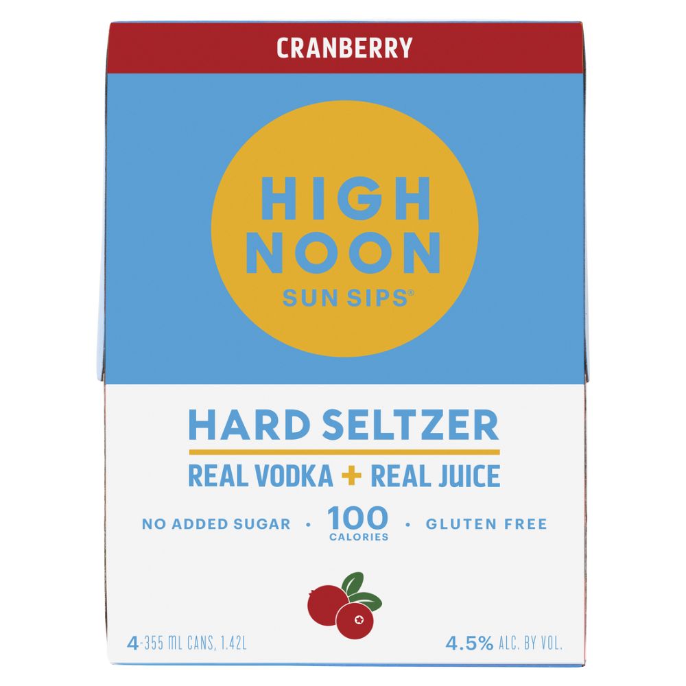 High Noon Cranberry Vodka & Soda 355ml 4 Pack
