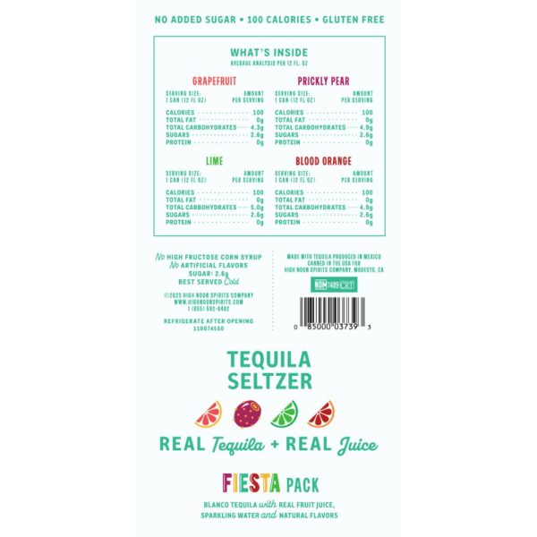 High Noon Tequila & Soda Fiesta Variety 8 Pack Nutrition