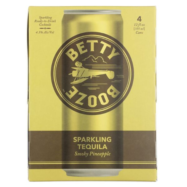 Betty Booze Sparkling Tequila With Smokey Pineapple Cocktail 4 Pack 355mL