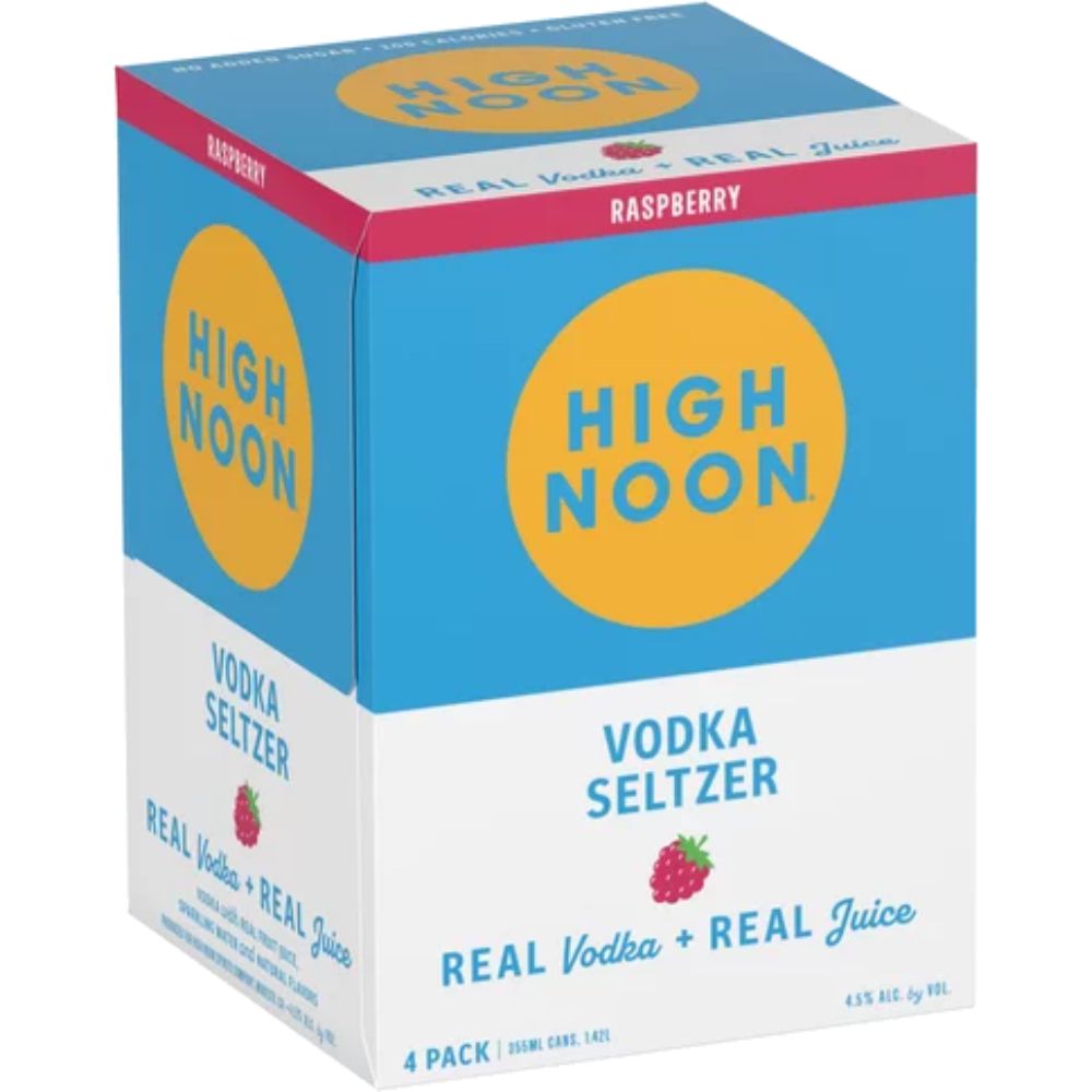 High Noon Raspberry Vodka Soda 4 Pack