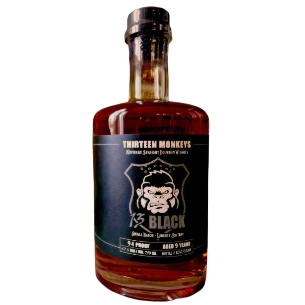 Thirteen Monkeys 13 Black Kentucky Straight Bourbon Whiskey 750mL Thirteen Monkeys 13 Black 9 Year Kentucky Straight Bourbon Whiskey 750mL