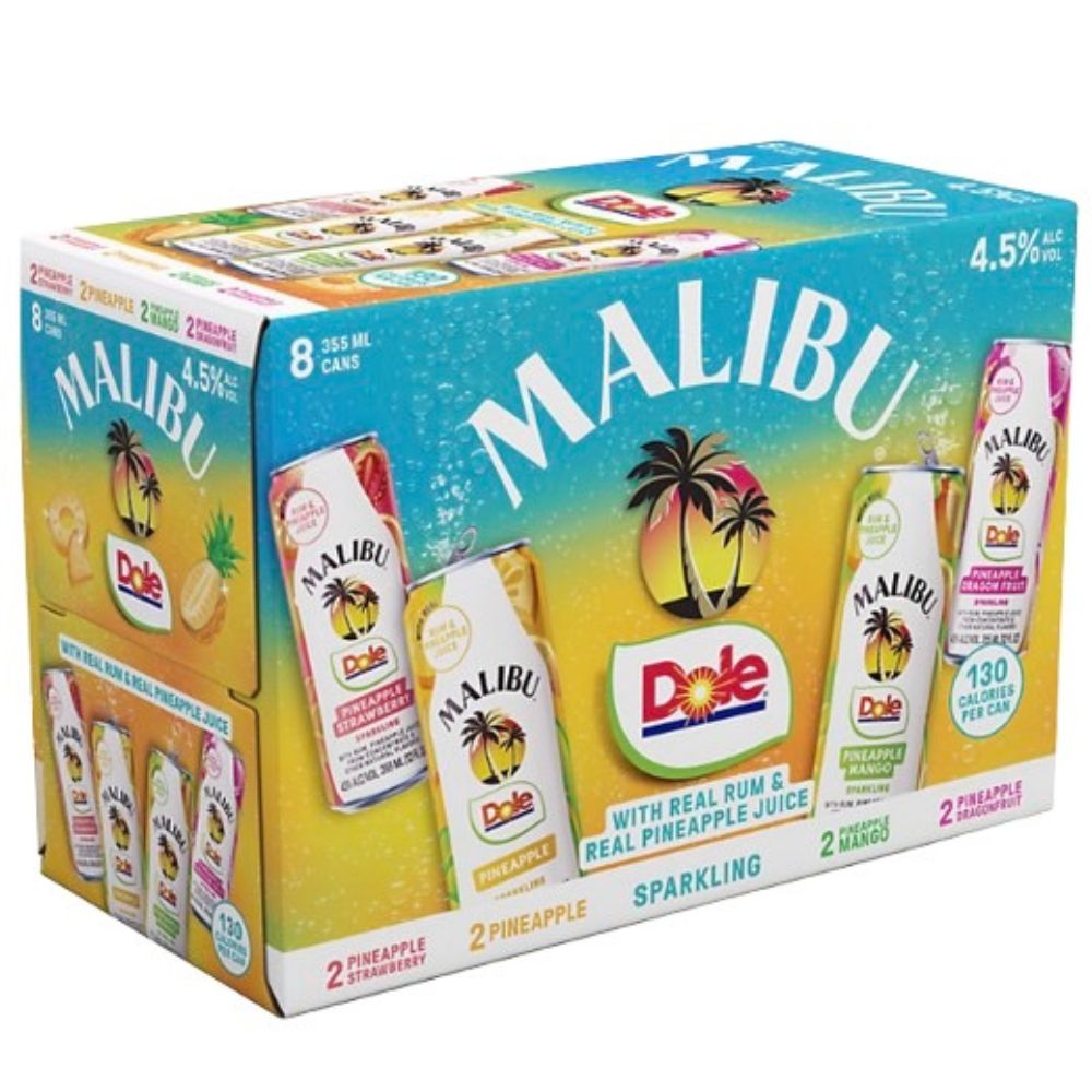 Malibu and Dole Ready-To-Drink Cocktails Variety 8 Pack