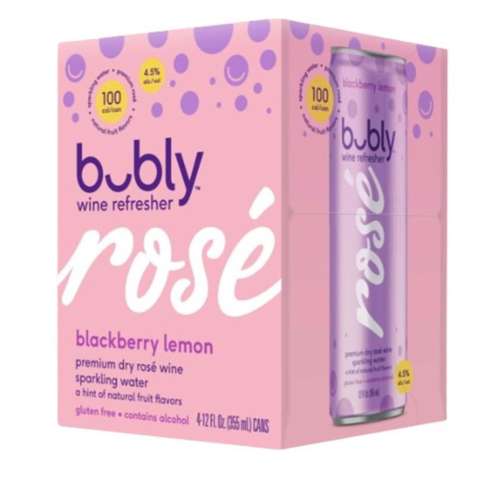 Bubly Blackberry Lemon Rosè Wine Refresher 4 Pack 355mL