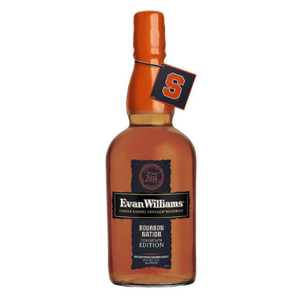 Evan Williams Single Barrel Kentucky Straight Bourbon Whiskey Collegiate Edition, Syracuse University 750mL
